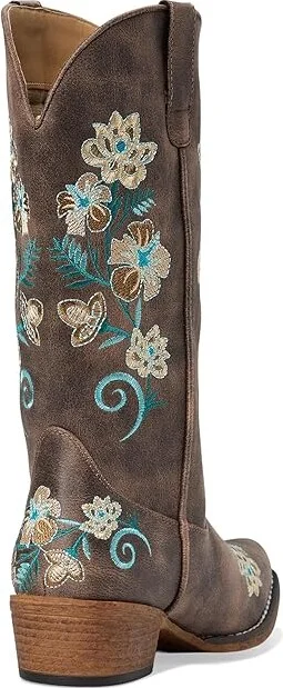 Roper Riley Floral Cowboy Women's Boots Vintage Brown Faux Leather : 10 B - Medium, Synthetic - Image 5