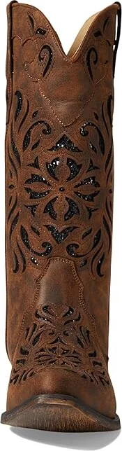 Roper Riley Glitz Cowboy Women's Boots Brown : 6.5 B - Medium, Leather/Textile - Image 2