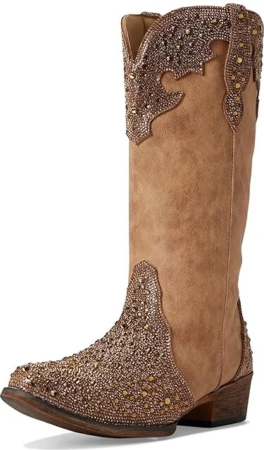 Roper Riley Jewells Cowboy Women's Boots Tan : 7 B - Medium, Leather - Image 5