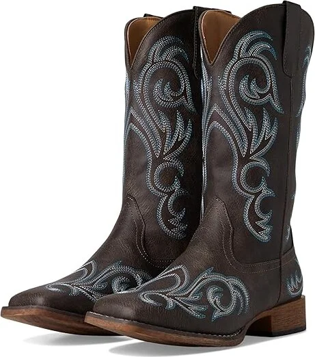 Roper Riley Square Cowboy Women's Boots Brown : 10 B - Medium, Leather