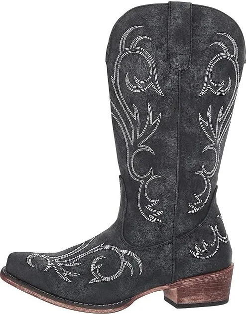 Roper Riley Women's Dress Shoes Black Faux Leather/All Over Embroidery : 10 M, Synthetic - Image 7