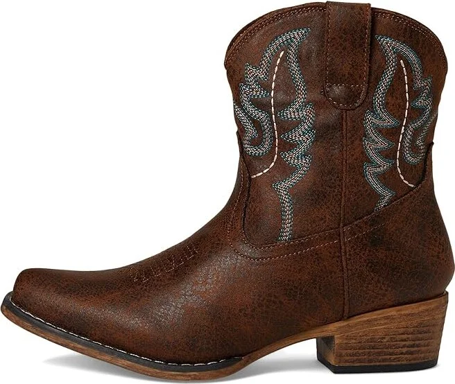 Roper Shay Cowboy Women's Boots Cognac Faux Leather : 10 M, Synthetic - Image 7