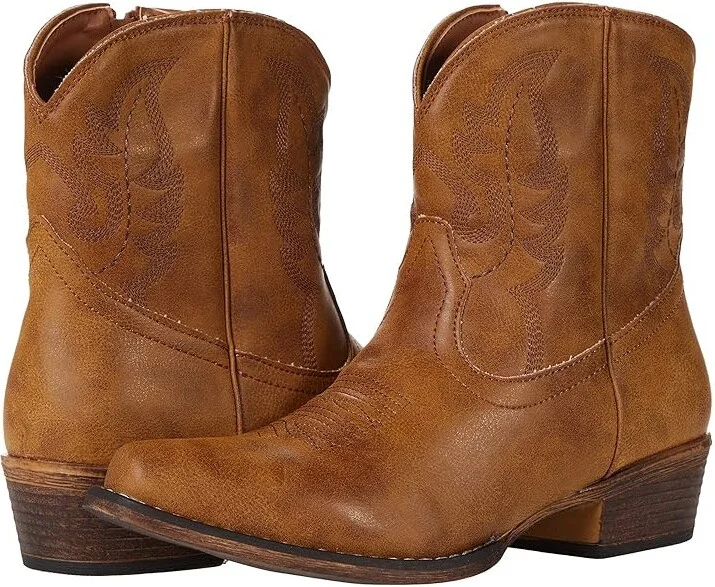 Roper Shay Cowboy Women's Boots Tan : 5.5 M, Synthetic