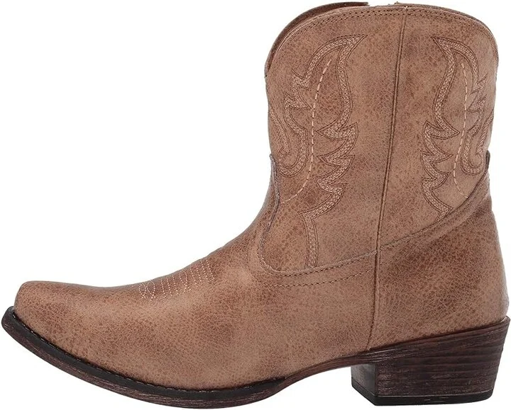 Roper Shay Cowboy Women's Boots Tan Faux Leather : 6.5 M, Synthetic - Image 7