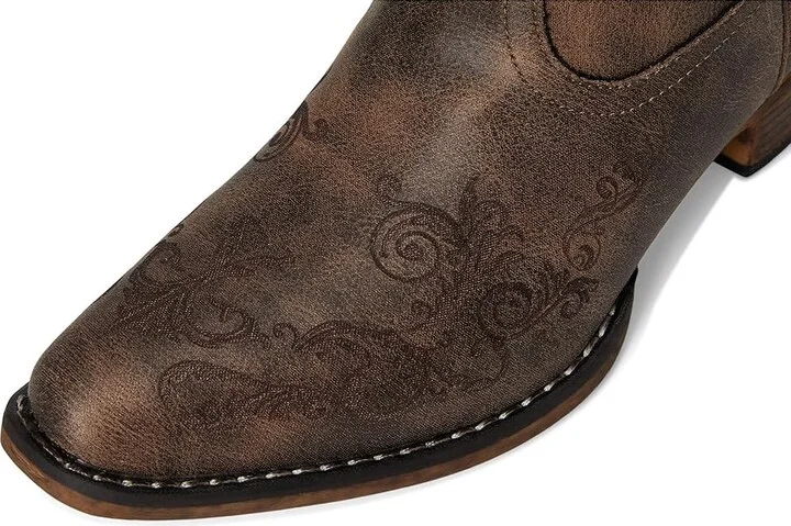 Roper Short Stuff Cowboy Women's Boots Vintage Brown Faux Leather : 10 M, Synthetic - Image 3