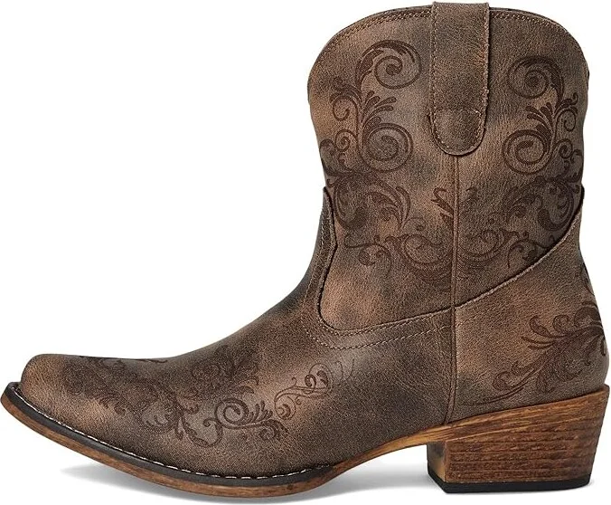 Roper Short Stuff Cowboy Women's Boots Vintage Brown Faux Leather : 10 M, Synthetic - Image 7