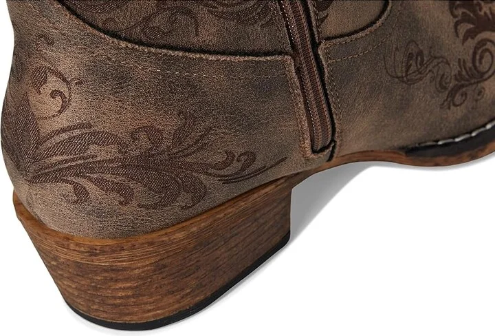 Roper Short Stuff Cowboy Women's Boots Vintage Brown Faux Leather : 10 M, Synthetic - Image 8