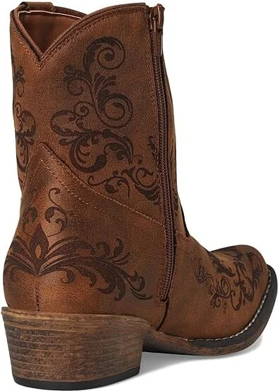 Roper Short Stuff Cowboy Women's Boots Vintage Cognac Faux Leather : 10 M, Synthetic - Image 5