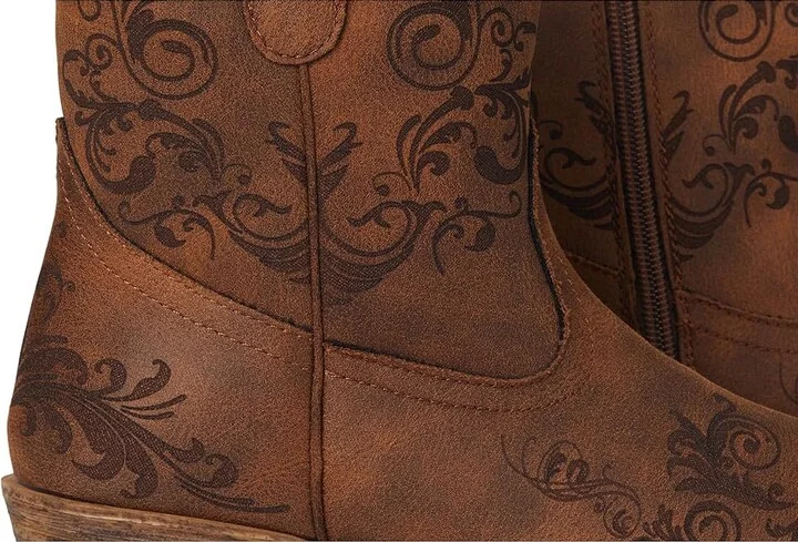 Roper Short Stuff Cowboy Women's Boots Vintage Cognac Faux Leather : 10 M, Synthetic - Image 8