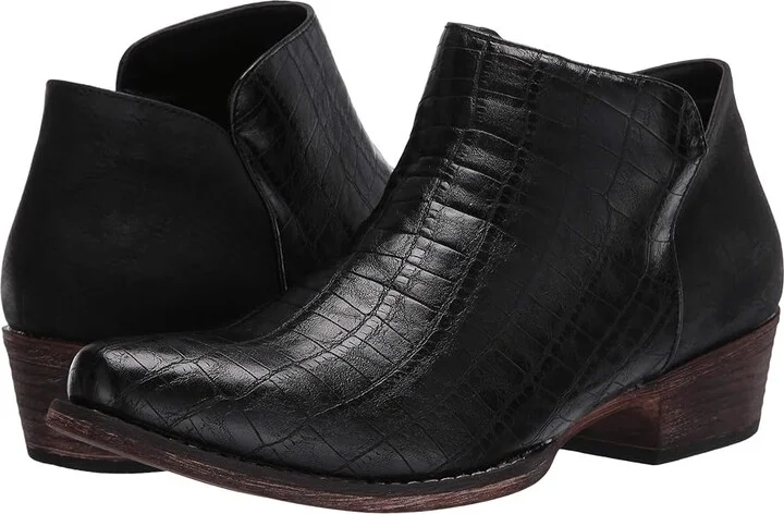Roper Sofia Caiman Women's Pull-on Boots Black Faux Caiman Leather : 11 M, Synthetic