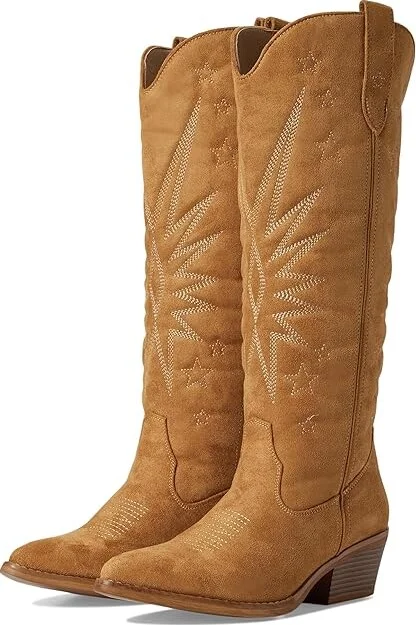 Roper Starburst Cowboy Women's Boots Tan : 8.5 B - Medium, Leather/Rubber