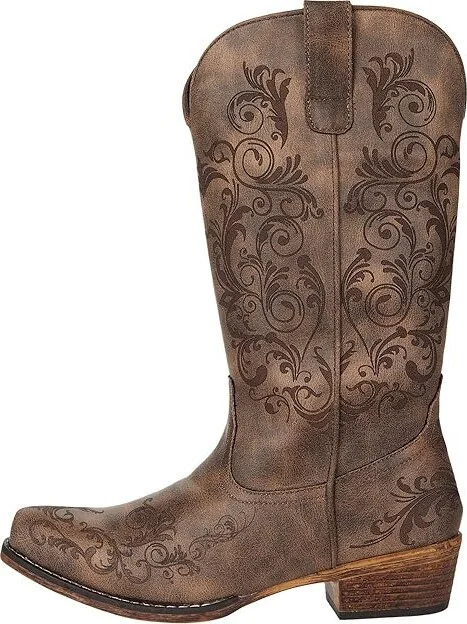 Roper Tall Stuff Women's Boots Brown Faux Leather : 10 M, Synthetic - Image 6