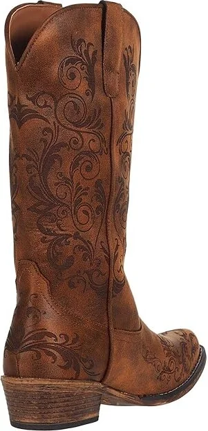 Roper Tall Stuff Women's Boots Tan Faux Leather : 10 M, Synthetic - Image 4