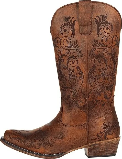 Roper Tall Stuff Women's Boots Tan Faux Leather : 10 M, Synthetic - Image 6