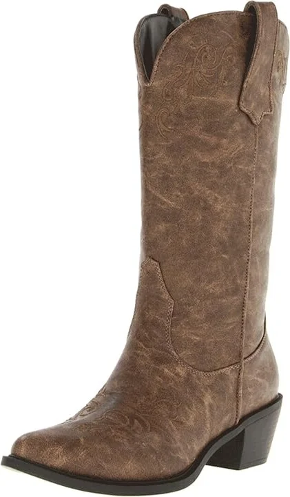 Roper Western Embroidered Fashion Boot Cowboy Women's Boots Tan : 6 B - Medium, Synthetic - Image 2