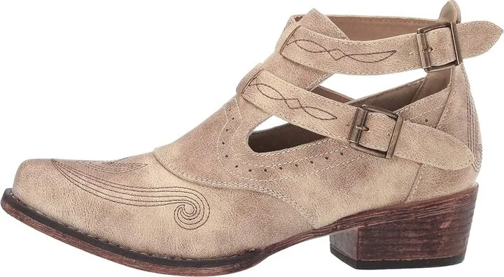 Roper Willa Cowboy Women's Boots Vintage Beige Faux Leather : 10 M, Synthetic - Image 7