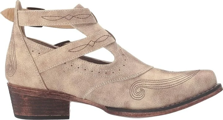 Roper Willa Cowboy Women's Boots Vintage Beige Faux Leather : 10 M, Synthetic - Image 8