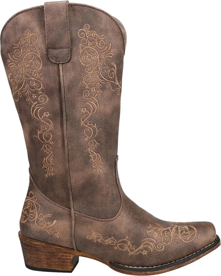 Roper Women’s Riley Scroll Western Boot – 12” Shaft – Vintage Boots