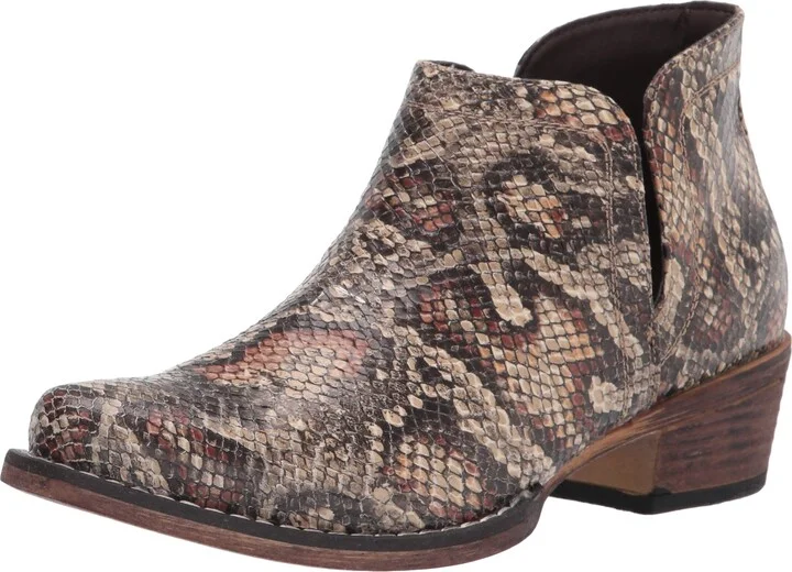 ROPER Womens Ava Snip Toe Casual Boots Ankle Low Heel 1-2" - Brown - Size 11 B