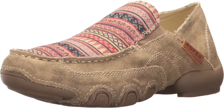 ROPER Womens Daisy Southwest Slip On Flats Casual - Beige - Size 10 B
