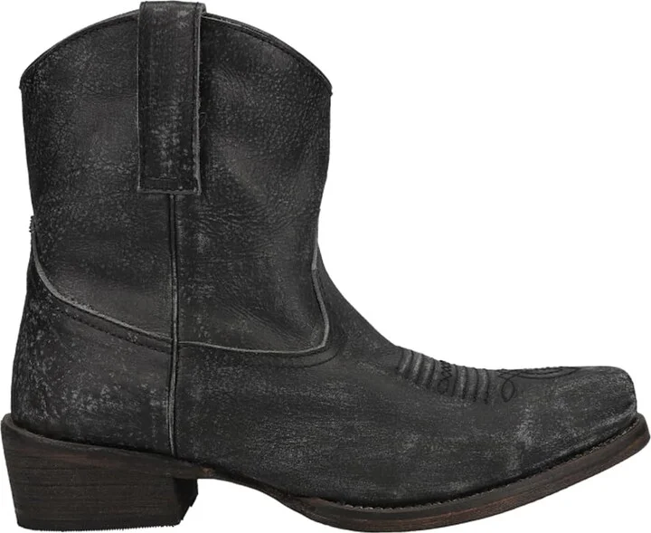 ROPER Womens Dusty Distressed Snip Toe Casual Boots Ankle Low Heel 1-2" - Black - Size 9 B