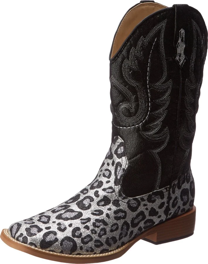 Roper Women's Leopard Glitter Boot Black Boot 6.5 M