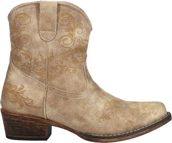 ROPER Womens Short Stuff Embroidery Snip Toe Western Boot