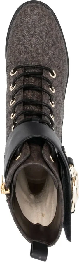 Rory monogram-print combat boots - Image 4