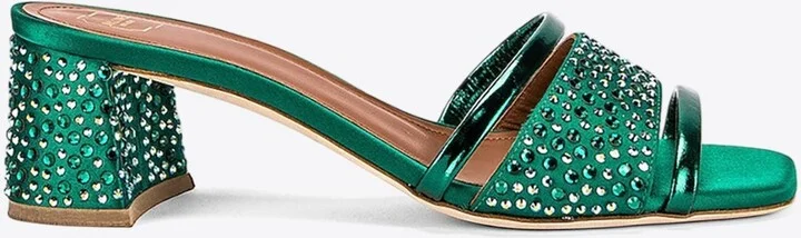 Rosa 45 Crystal Embellished Satin Mules
