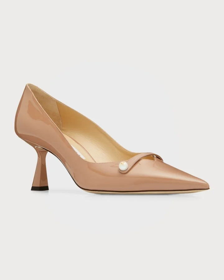 Rosalia Patent Pearly-Strap Pumps - Image 2