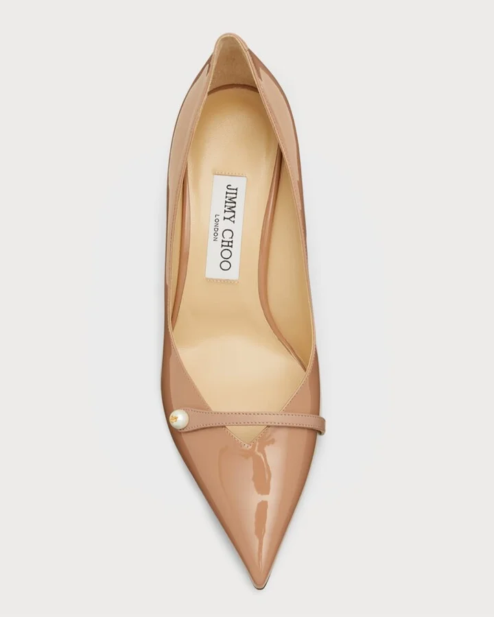 Rosalia Patent Pearly-Strap Pumps - Image 10