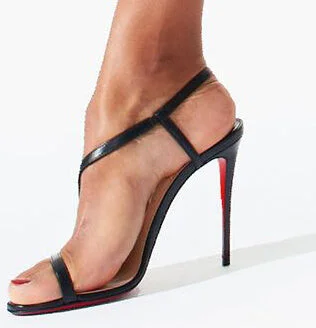 Rosalie 100 black leather sandals - Image 6