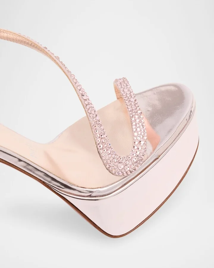 Rosalie Alta Strass Red Sole Platform Slingback Sandals - Image 4
