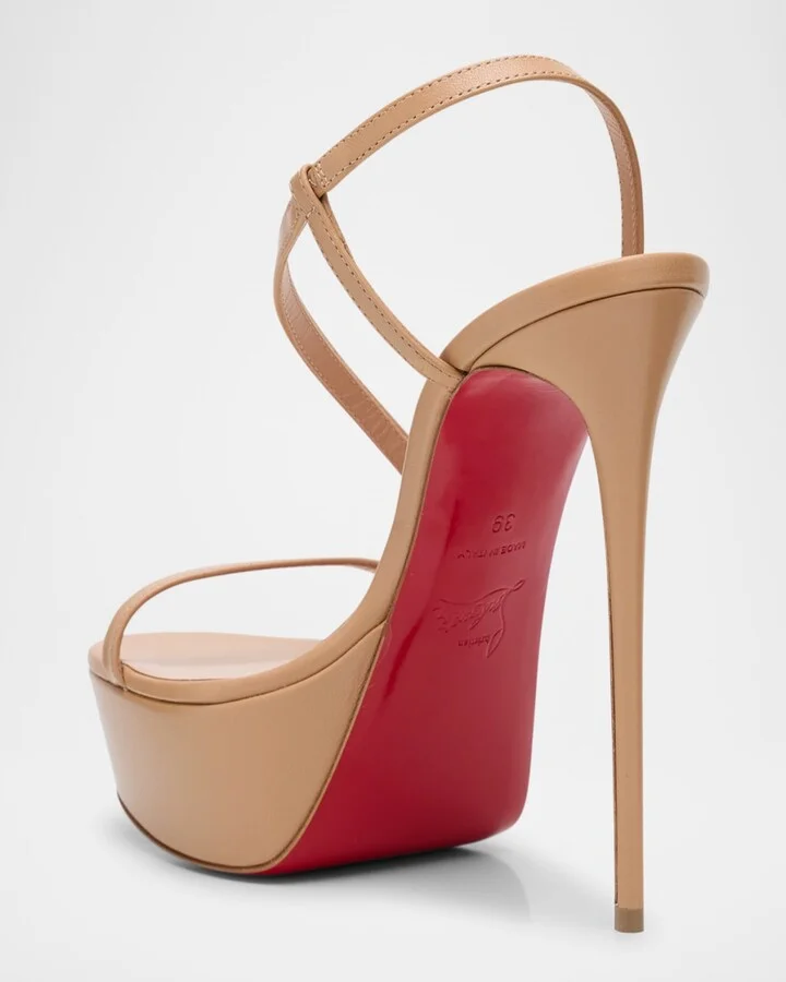 Rosalie Red Sole Platform Slingback Sandals - Image 3