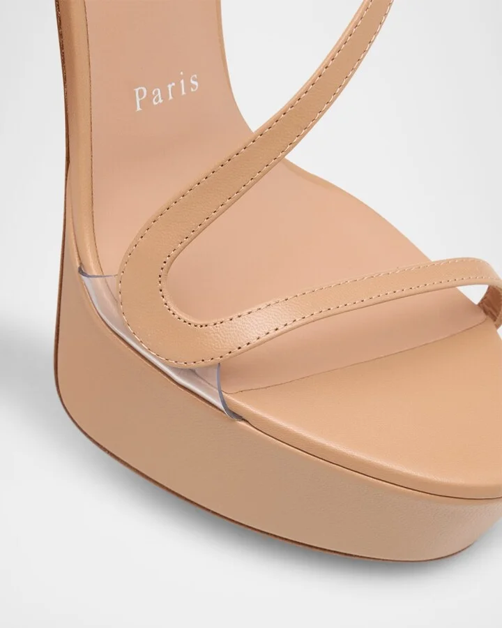 Rosalie Red Sole Platform Slingback Sandals - Image 4