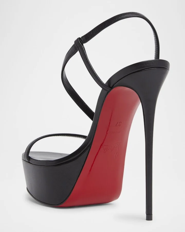 Rosalie Red Sole Platform Slingback Sandals - Image 9