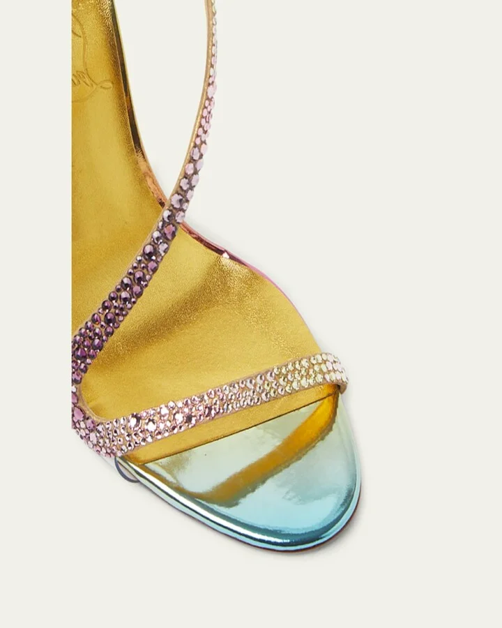 Rosalie Strass Red Sole Slingback Sandals - Image 4