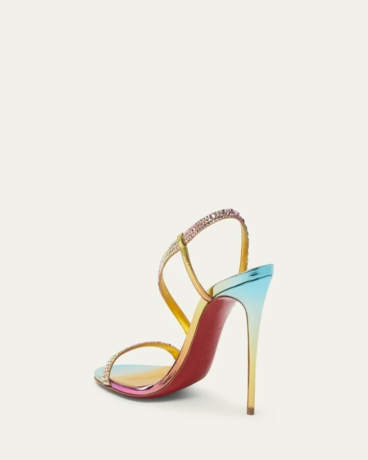 Rosalie Strass Red Sole Slingback Sandals - Image 5