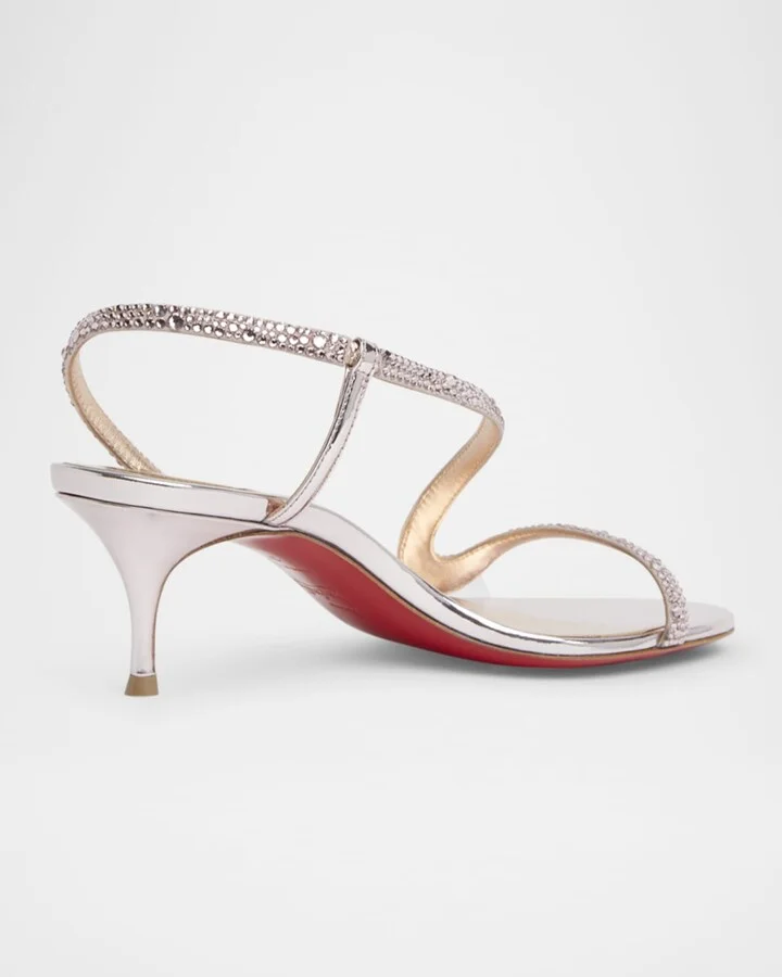Rosalie Strass Red Sole Slingback Sandals - Image 2