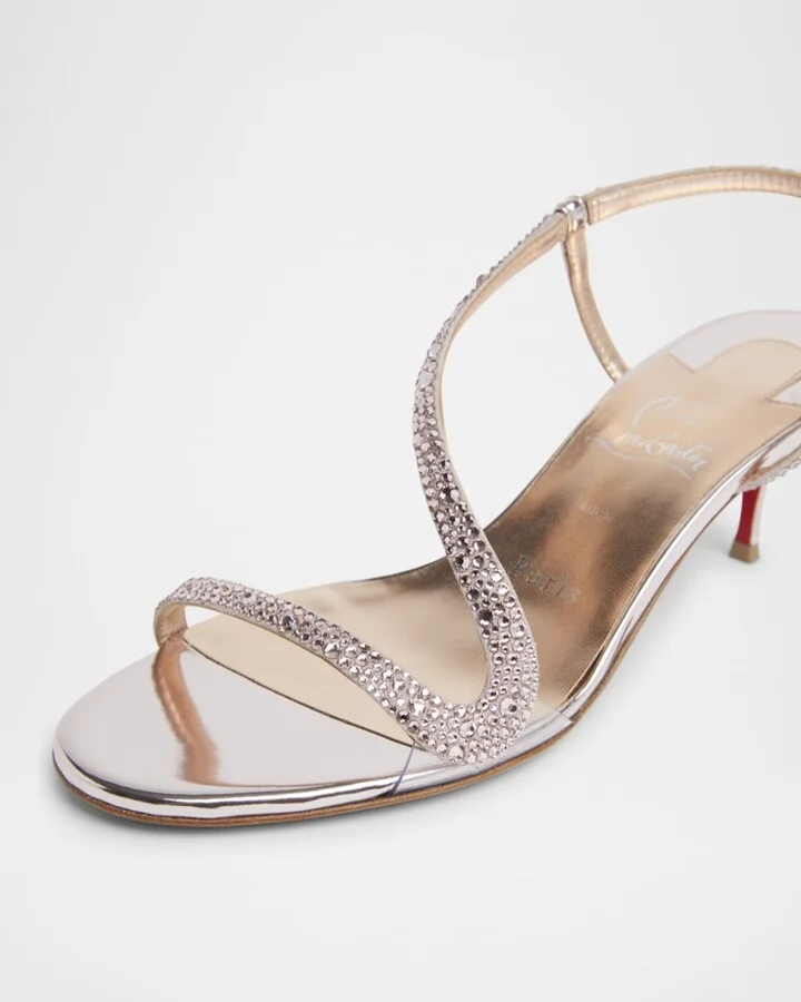 Rosalie Strass Red Sole Slingback Sandals - Image 4
