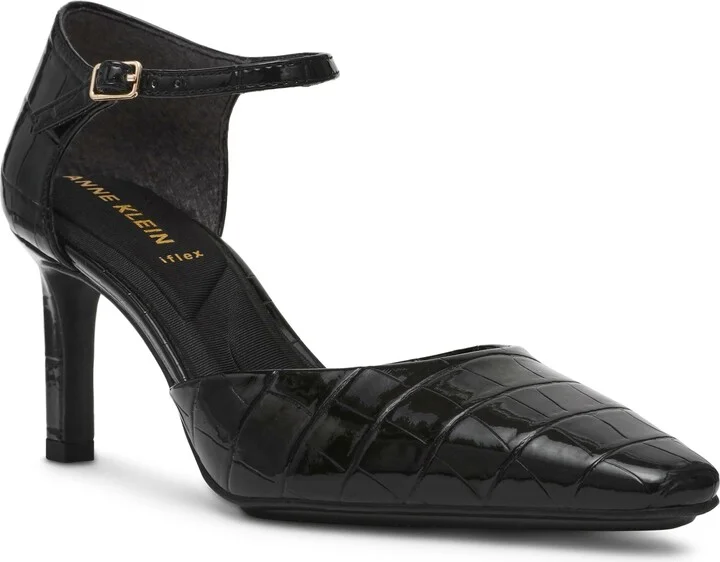 Rosalind Croc Embossed Ankle Strap Sandal