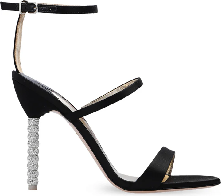 ‘Rosalind’ Sandals With Decorative Heel, , - Black