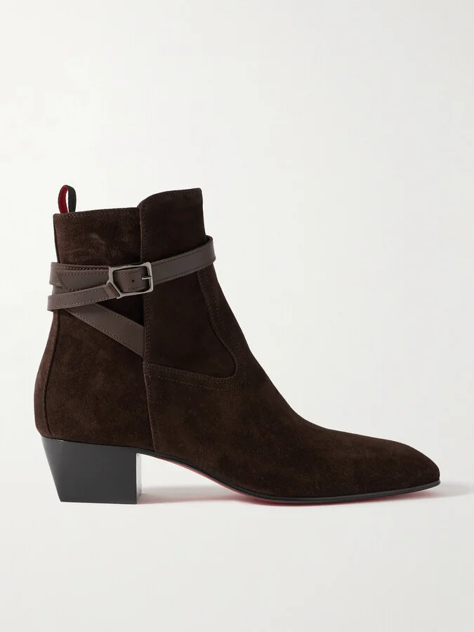 Rosalio Jodhpur Buckled Leather-Trimmed Suede Chelsea Boots