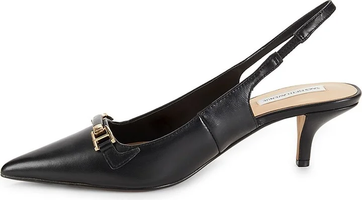 Rosalyn 64MM Leather Slingback Pumps - Image 4