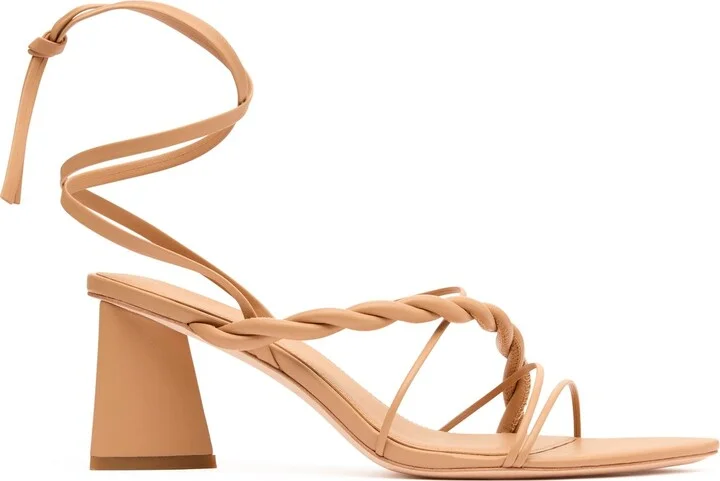 Rosamund Strappy Twist Heel In Colour Sand Beige Size 35