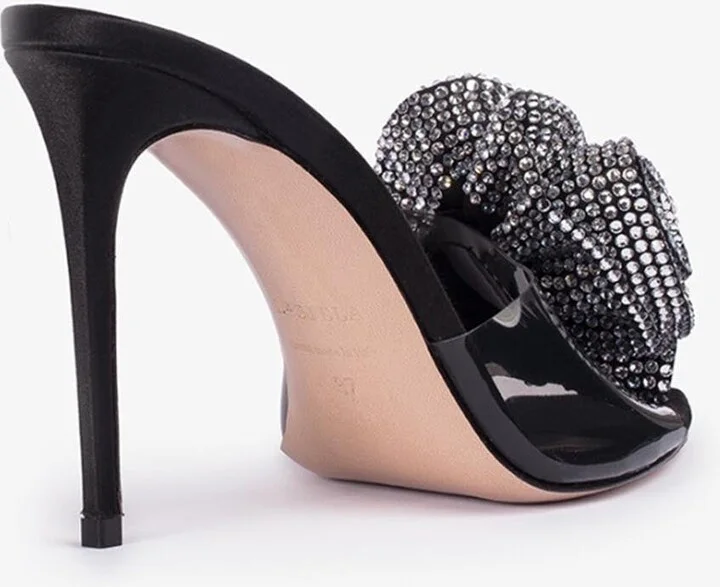 Rose 110 Crystal Embellished Plexi Mules - Image 2