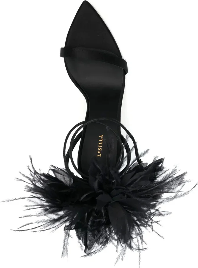 Rose 110mm feather-detailing sandals - Image 4