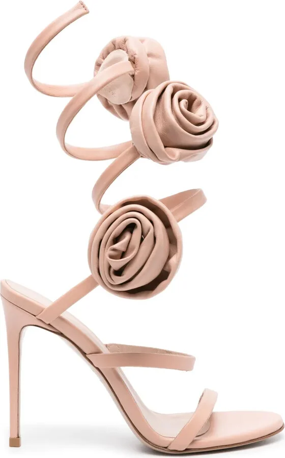 Rose 110mm spiral-design sandals