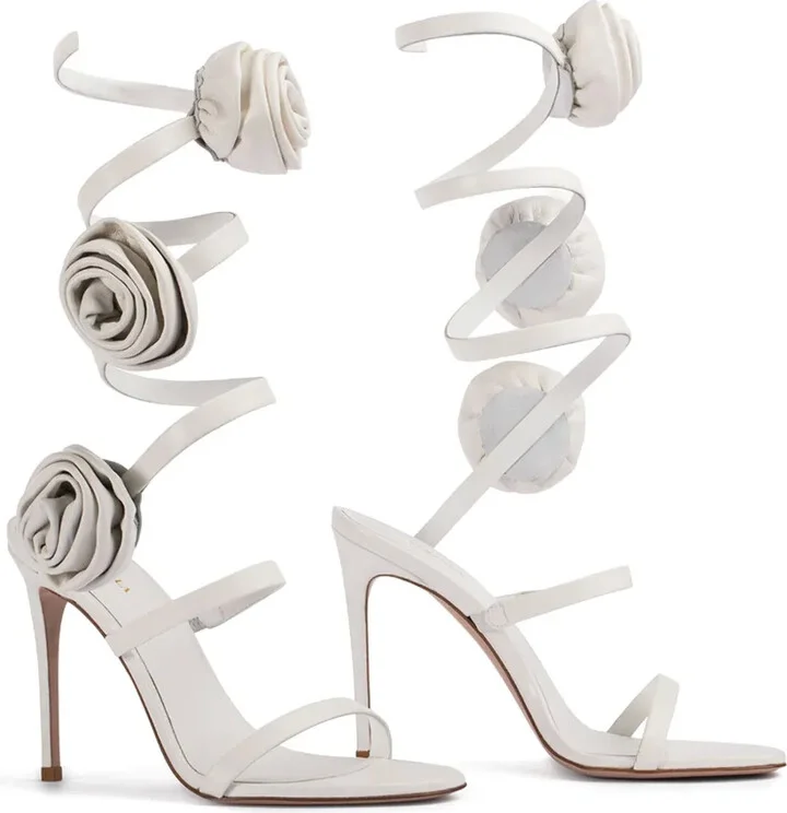 Rose floral-appliqué sandals - Image 2