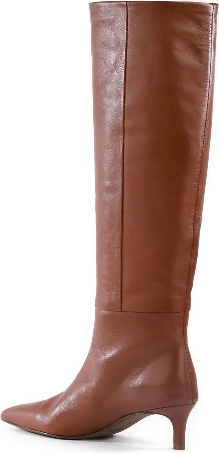 Rose Pointed Toe Over the Knee Kitten Heel Boot - Image 6